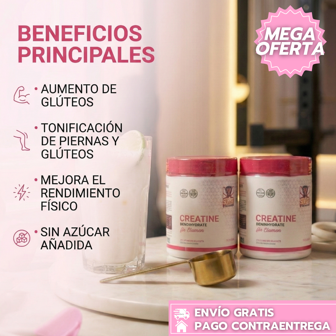 Oferta Especial 2x1: Creatina For Women Old School: Fórmula Especial para Aumentar Glúteos y Tonificar Piernas - 100% ORIGINAL