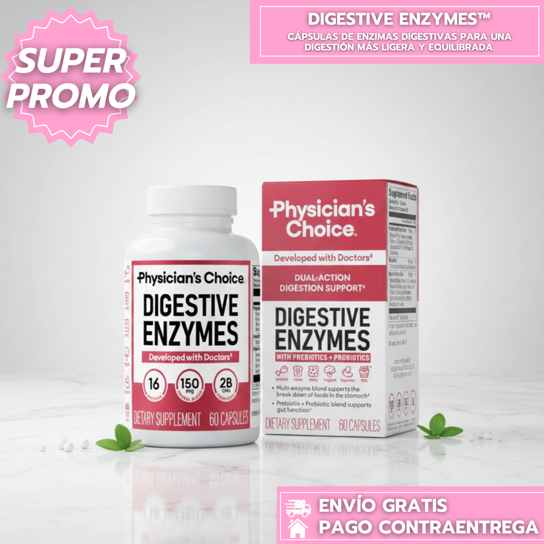 Digestive enzymes Physicians Choice: Cápsulas de enzimas digestivas para una digestión más ligera y equilibrada