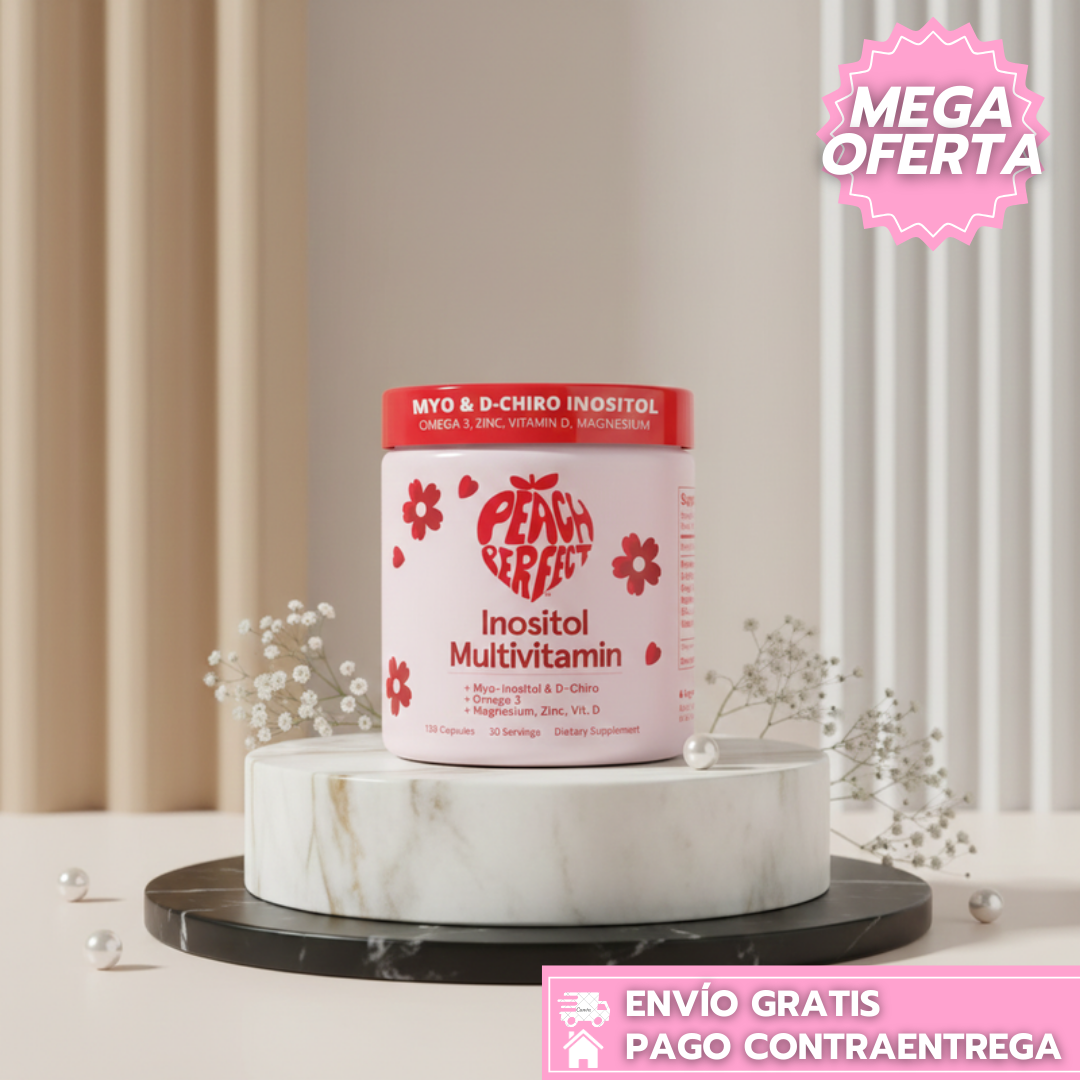 Peach Perfect: Suplemento femenino de inositoles y micronutrientes diseñado para apoyar el equilibrio hormonal