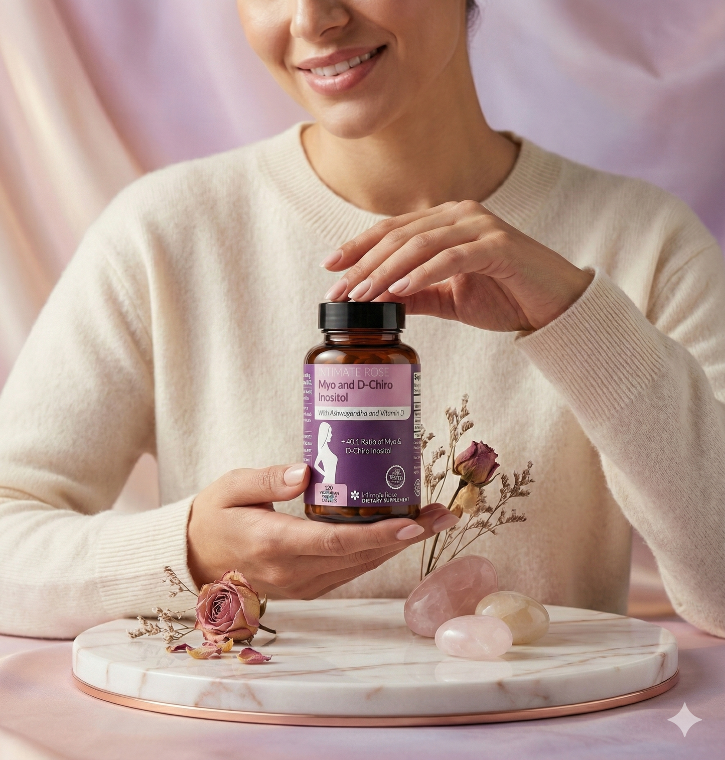 Myo and D-Chiro Inositol: Cápsulas para el equilibrio hormonal femenino y ciclos regulares.